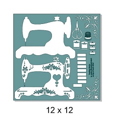 Sewing machine dimensional  12 x 12 sheet